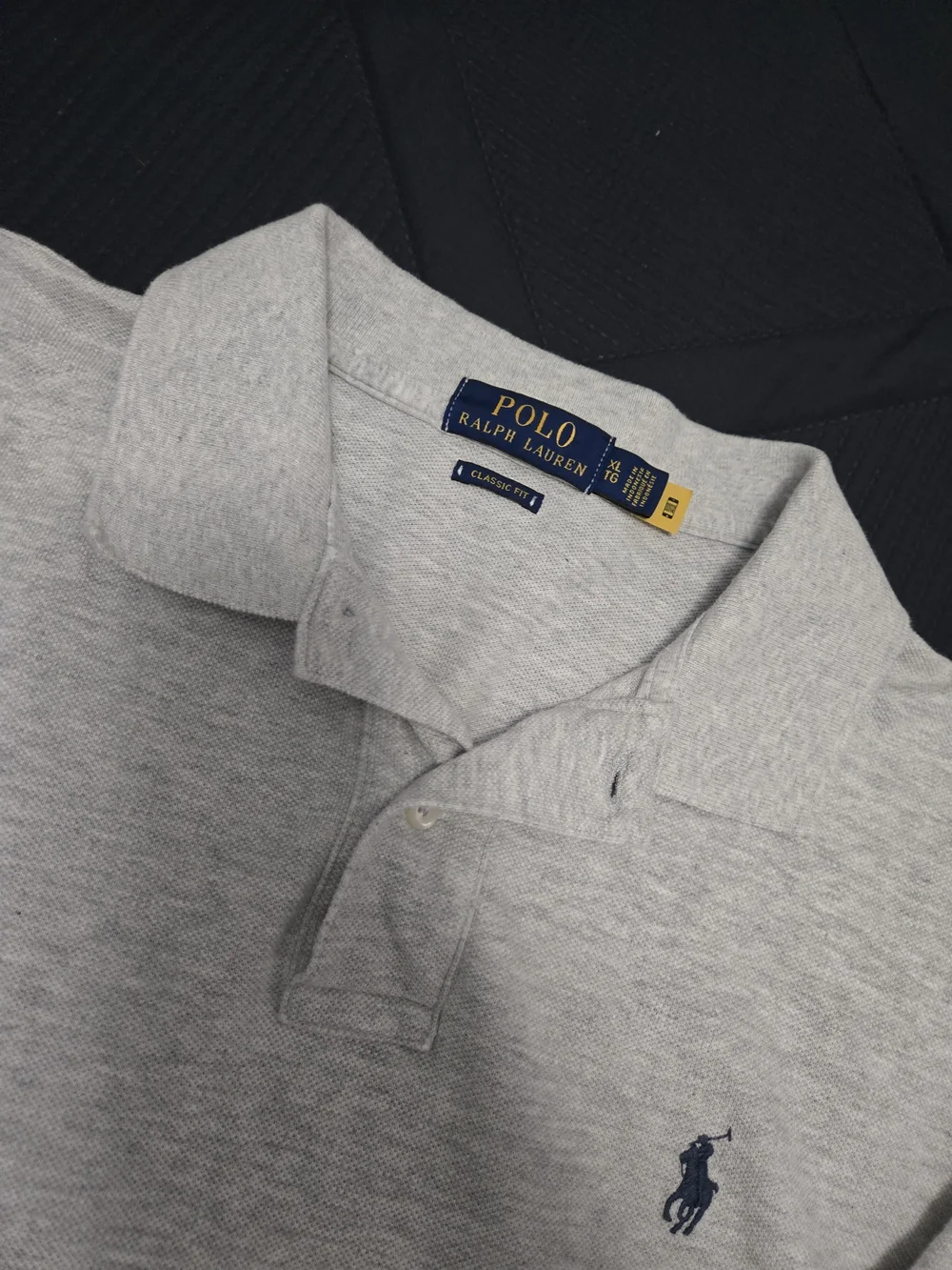 Polo by Ralph Lauren Light Heather Gray Classic Polo with Navy Pony